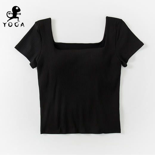壁虎瑜伽【2208SY189】方领柔软高弹瑜伽短袖（一体式胸垫）（5天发货） 商品图10