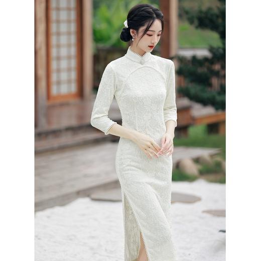 秋季新款，改良民国风时尚复古旗袍连衣裙年轻款少女蕾丝旗袍BJS-500 商品图2