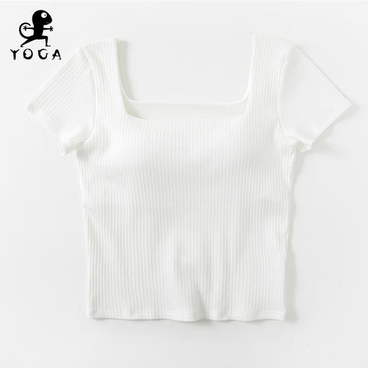 壁虎瑜伽【2208SY189】方领柔软高弹瑜伽短袖（一体式胸垫）（5天发货） 商品图8