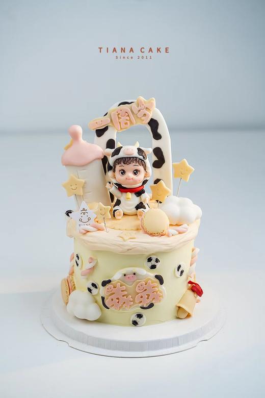 【纯手工翻糖定制】翻糖牛宝宝 商品图0