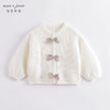 马克珍妮秋装新款 女童圆领蝴蝶结针织开衫落肩毛衣 221372 商品缩略图1
