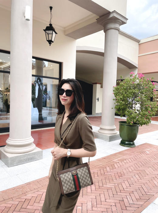 孤品 颈袖添香-连衣裙-“橄榄绿” 精英女性 干练连衣裙 定制颜色“橄榄绿” 小众有格调 显白 高级 修身 显瘦JG481672T1X5不退可换 商品图5