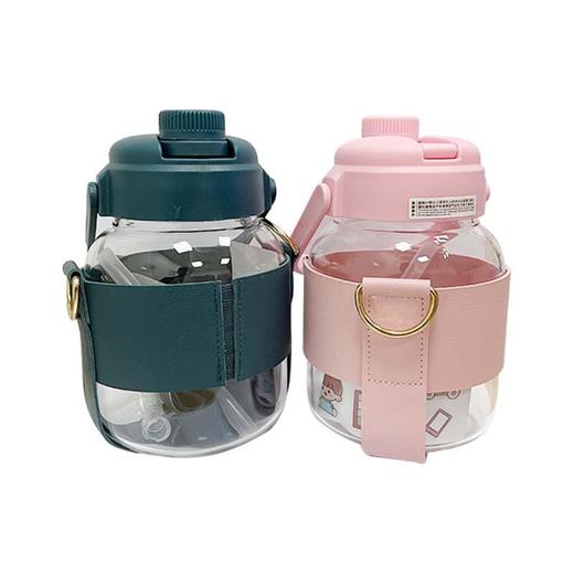 双饮耐高温吸管大肚玻璃水杯900ml（利善） 商品图0