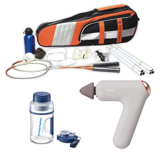 TY（分包裹发货）攀能 羽毛球套装PN-5123+倍轻松 7号筋膜枪Back2+摩飞 便携运动果汁杯 MR9802【鲜知10.0】 商品图0