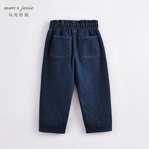 马克珍妮秋装新款 女童花边腰纯棉直筒牛仔裤 儿童裤子221675 商品图2