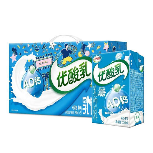 伊利优酸乳AD钙乳饮料250ml*24盒 商品图0