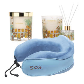 （分两个包裹发货）大英博物馆内巴蒙花园香氛蜡烛套装+SKG BP3颈椎热敷枕BP3【LXKG4.0】