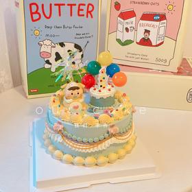 牛宝宝男孩男生立体复古手绘蛋糕-低糖处理无添加