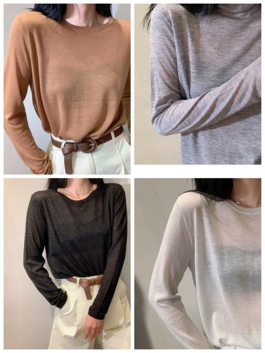 女羊绒金丝圆领长袖2235 商品图0