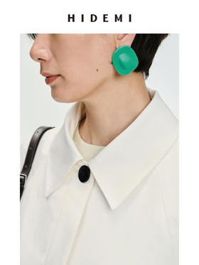 HIDEMI 度假系列简约流线感不规则圆形耳环 红色/奶油蓝/绿色