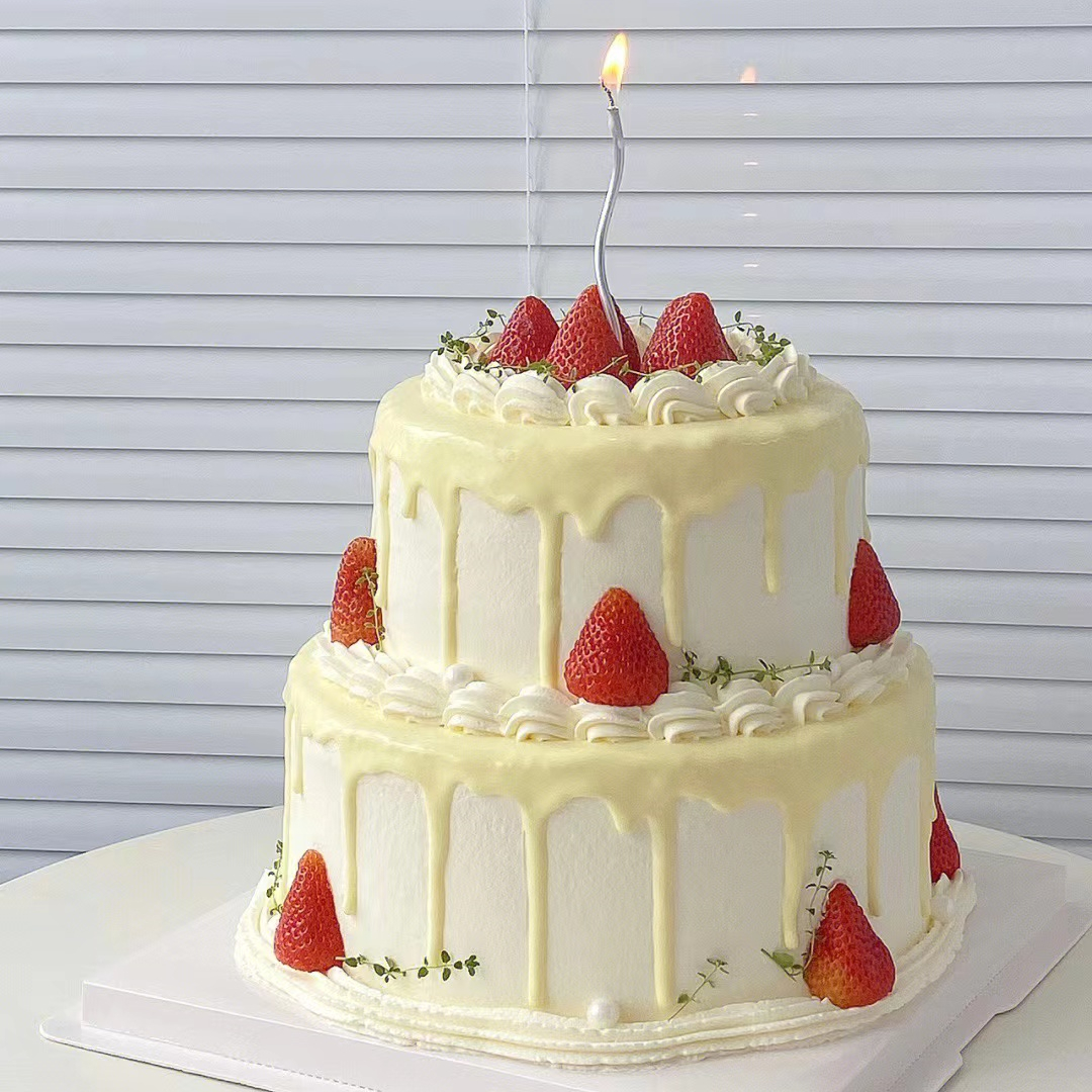 ins风复古草莓 | 淋面蛋糕