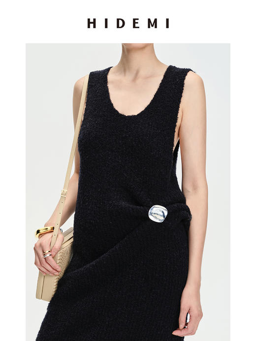 HIDEMI 简约流线感不规则圆形胸针 金色/银色 商品图8