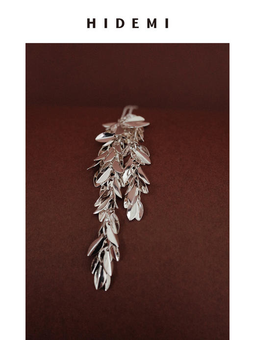 HIDEMI 银色抽象流苏简约设计感项链 商品图0