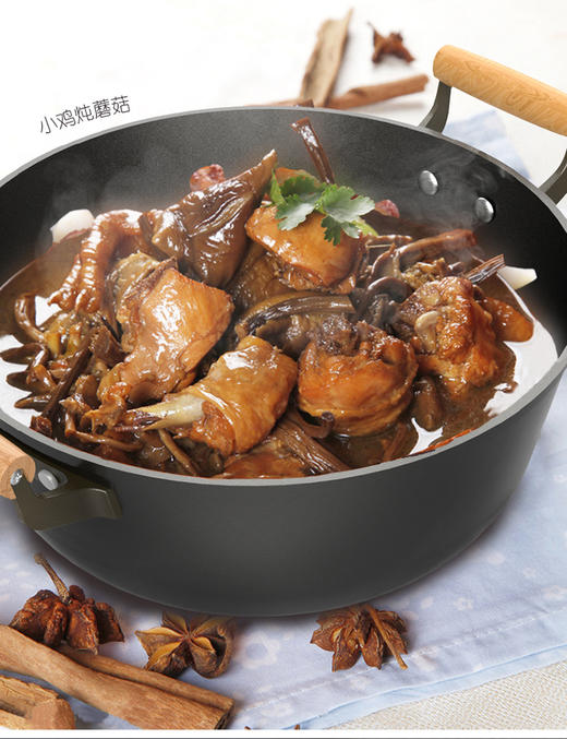 利仁炒锅双耳炖锅铁锅老式铸铁锅煤气灶电磁炉炒菜锅家用不粘锅  ZT-D3207  32cm 商品图5