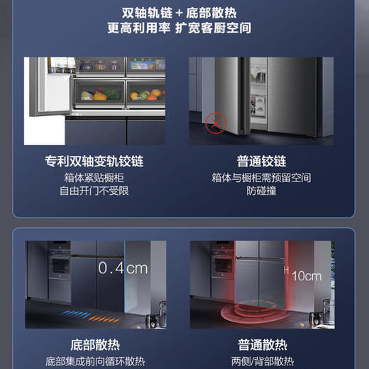 海尔（Haier）冰箱BCD-606WGHTD14BRU1晶釉蓝 商品图6