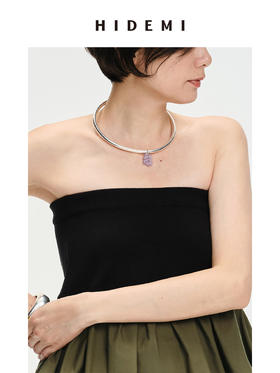 HIDEMI 风铃紫天然石流苏设计感项圈