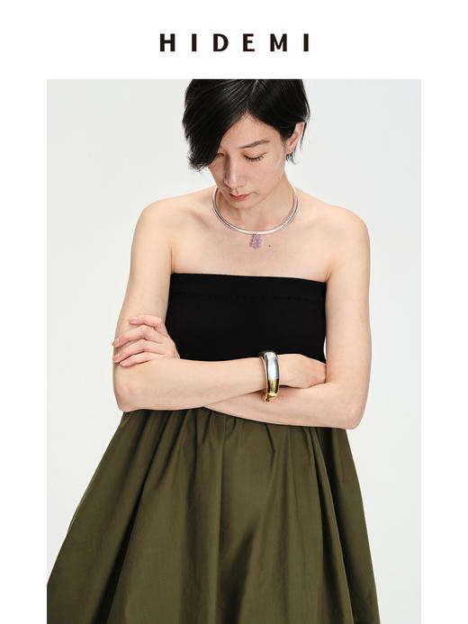 HIDEMI 风铃紫天然石流苏设计感项圈 商品图3