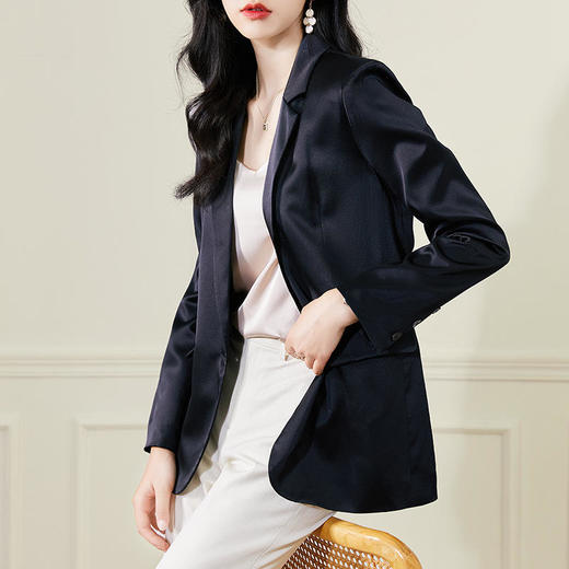 QY 89821纯色气质桑蚕丝西服外套 商品图1