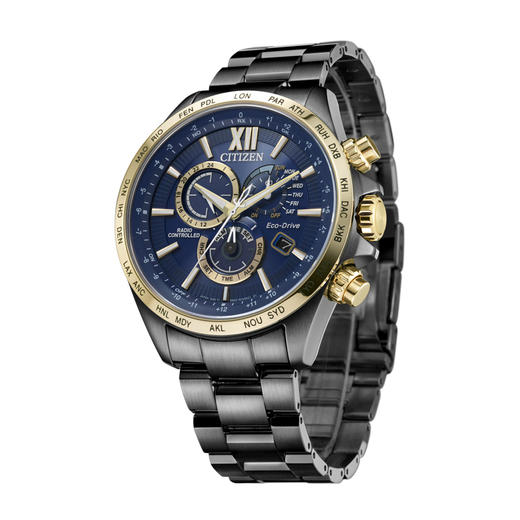 西铁城日本正品不锈钢覆BIP间玫瑰金色万年历多局电波对时男表 CB5837-88L 商品图4