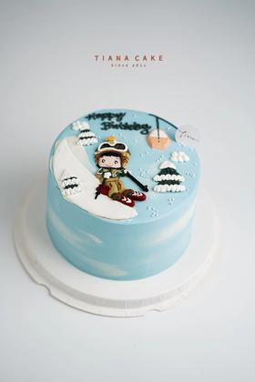 滑雪少年（手绘)