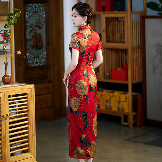 【蚀骨】高档聚酯纤维面料修身旗袍 HHQP722 商品图4