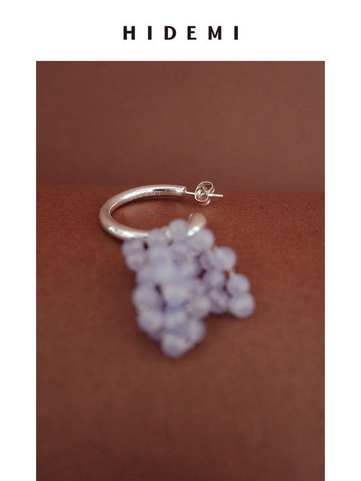 HIDEMI 风铃紫天然石流苏设计感耳环 商品图5