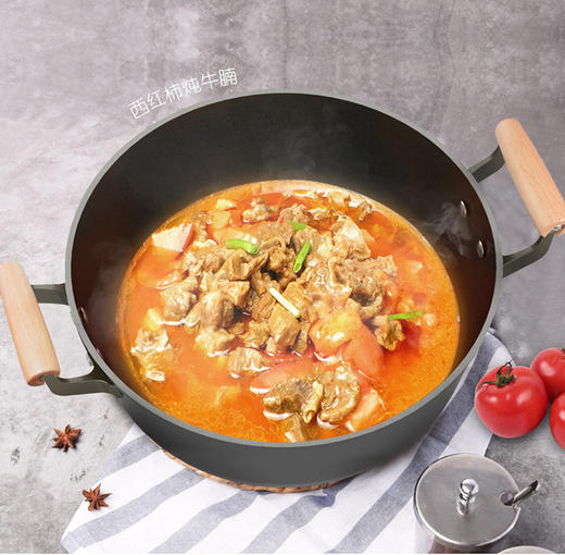 利仁炒锅双耳炖锅铁锅老式铸铁锅煤气灶电磁炉炒菜锅家用不粘锅  ZT-D3207  32cm 商品图4