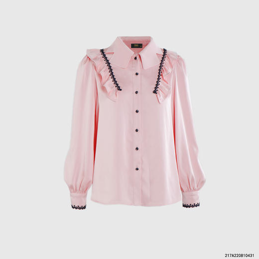 木耳边娃娃领百搭衬衣 商品图0