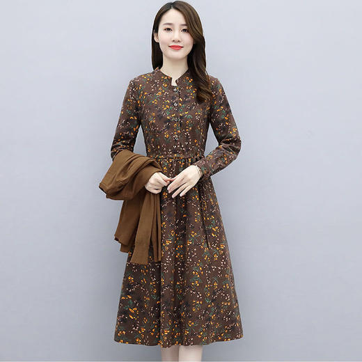 单/针织开衫套装裙子两件套2022秋季新款收腰显瘦中长款A字连衣裙dp440 商品图4