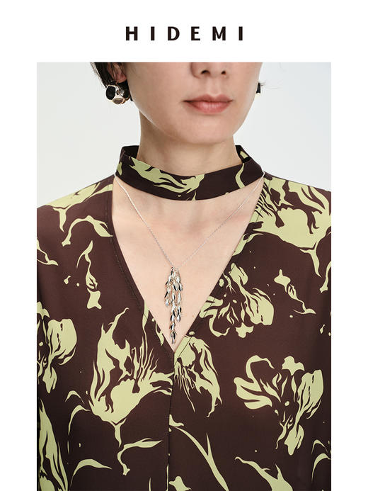 HIDEMI 银色抽象流苏简约设计感项链 商品图1