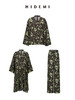 HIDEMI “我们做印花”系列限定棕绿色花卉镂空V领设计感三件套 连衣裙/衬衫/长裤 商品缩略图14