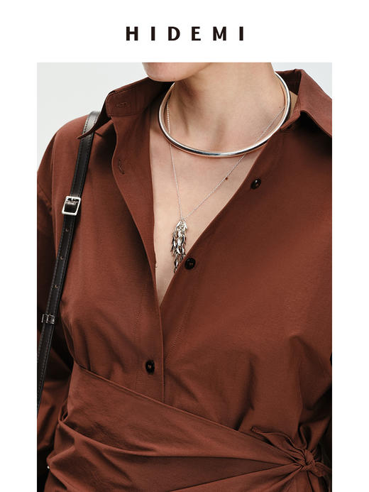 HIDEMI 银色抽象流苏简约设计感项链 商品图2