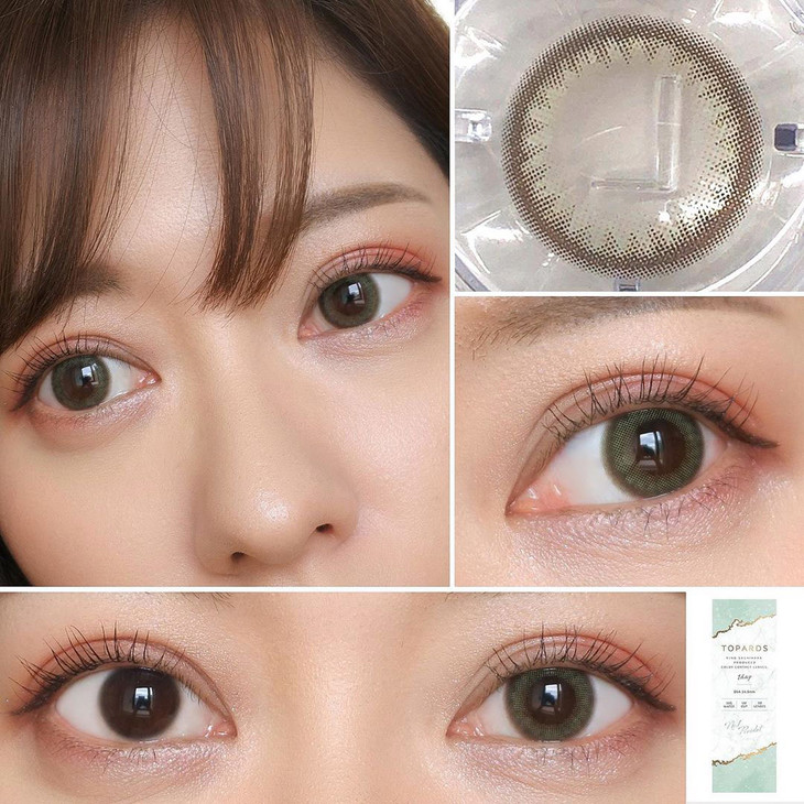 指原莉乃イメージモデルカラコントパーズ(TOPARDS) ペリドット モアコンスタッフの着画