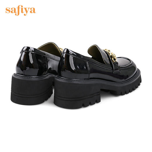 【新品特惠】Safiya/索菲娅jk鞋2022年早秋新款复古竹节扣漆皮厚底真皮超轻系列乐福鞋  SF23112016 商品图9