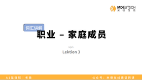 【词汇】职业-家庭成员丨L3