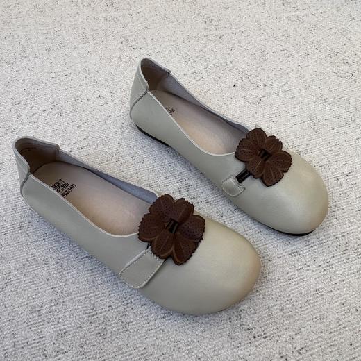 西村名物2022秋季新款花朵浅口单鞋女平底软底豆豆鞋37651 商品图1