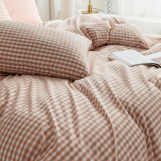 新疆长绒棉【恩宜贝】水洗棉四件套 方格系列 睡在云端的舒服 商品图7