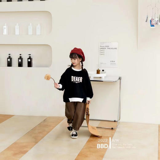 米恩米可儿童秋季套装男孩女孩上衣裤子帅气儿童套装两件套 商品图7