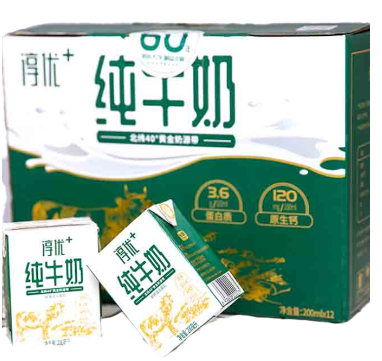 长城淳优+纯牛奶200ml*12【产地直发】