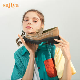 【新品特惠】Safiya/索菲娅jk鞋2022年早秋新款复古竹节扣漆皮厚底真皮超轻系列乐福鞋  SF23112016
