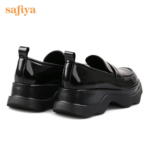 Safiya/索菲娅全羊皮小皮鞋2022早秋学院风厚底一脚蹬增高超轻系列乐福鞋  SF23112417 商品图8