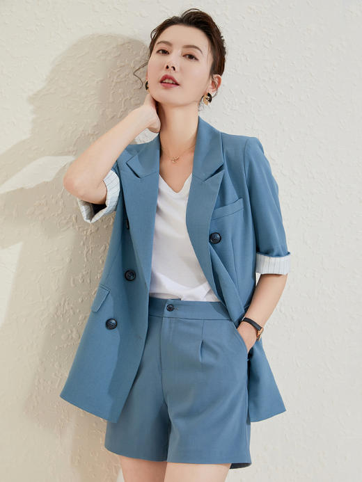 西服短裤套装女小个子职业装宽松休闲西装外套洋气网红炸街两件套 商品图0