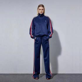 双条纹立领运动外套