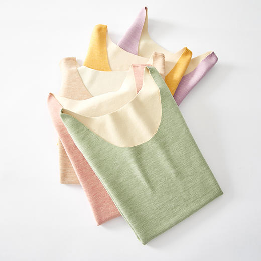 【米奈诗】2022炫彩无痕贴肤合适保暖背心无缝线无束缚6色可选 商品图1