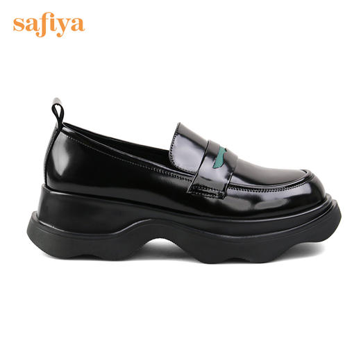 Safiya/索菲娅全羊皮小皮鞋2022早秋学院风厚底一脚蹬增高超轻系列乐福鞋  SF23112417 商品图6
