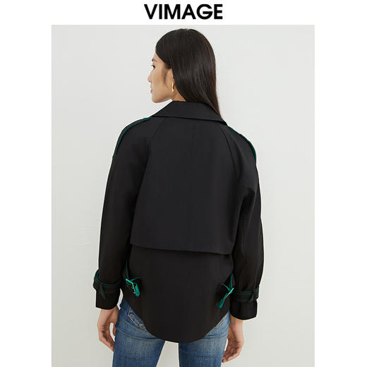VIMAGE/纬漫纪秋款新款翻领宽松风衣外套VC2204008 商品图4