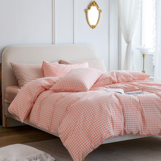 新疆长绒棉【恩宜贝】水洗棉四件套 方格系列 睡在云端的舒服 商品图13