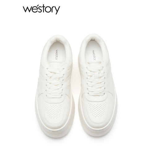 westory厚底增高复古小白鞋ins潮22年秋季新款透气休闲鞋女72471 商品图3