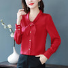 重磅仿真丝衬衫长袖新款时尚法式复古港味气质仿桑蚕丝上衣女YH-118036 商品缩略图1