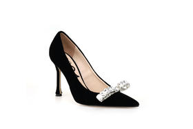 豪麟名鞋奥莱N°21 女鞋皮鞋丝绒N14052P黑色  原价8600元